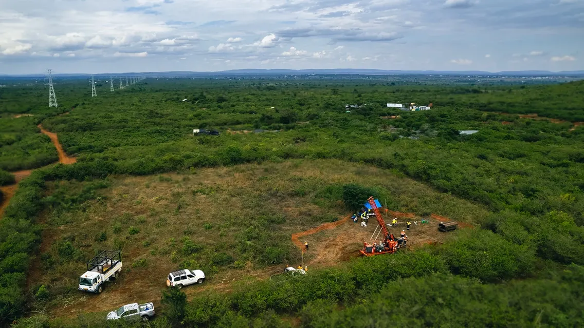 Tembo Gold Project with Bulyanhulu Mine in background